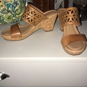 tan high heels/ wedges